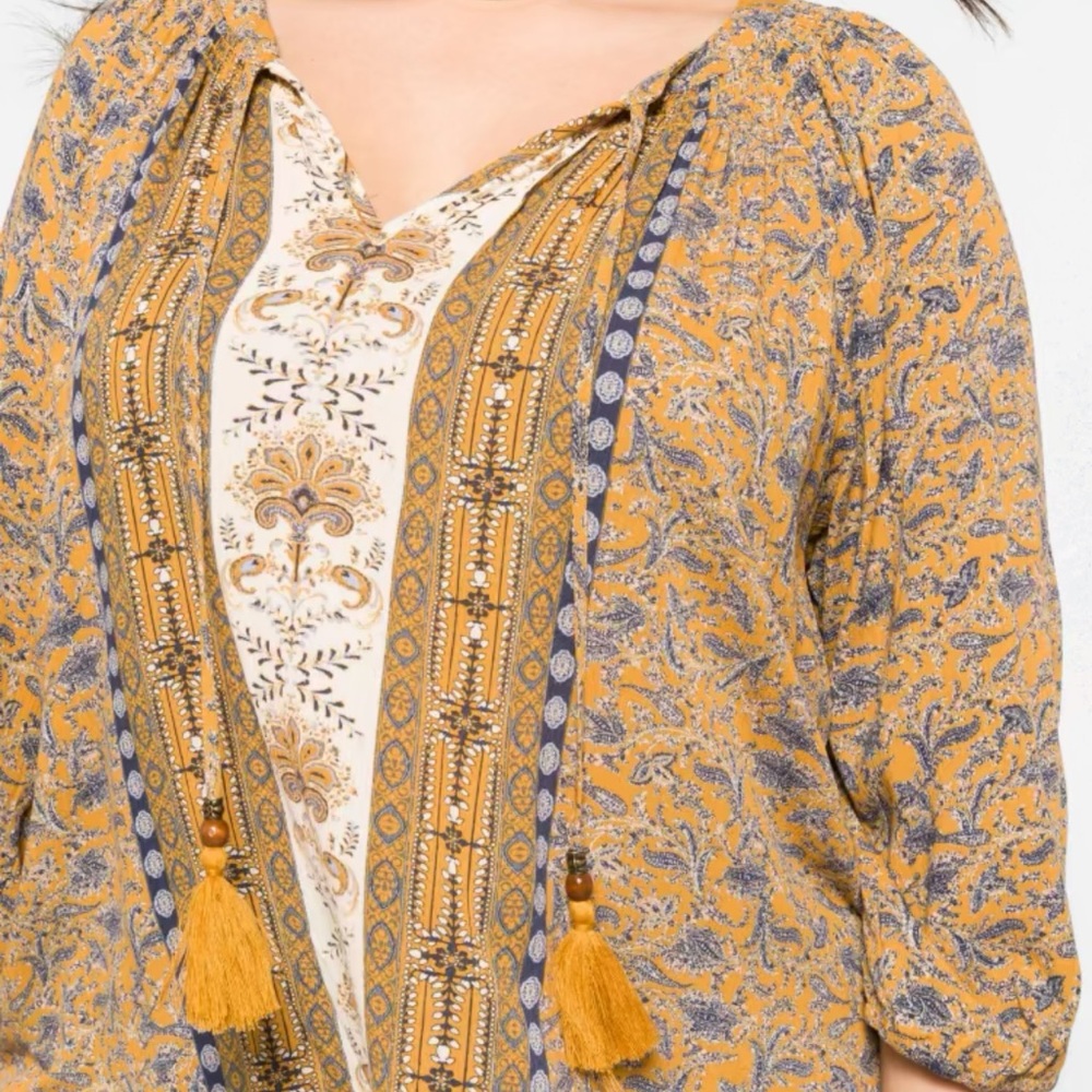 Mustard Yellow Tassel Detail Top - Picture 5 of 16